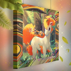 Ponyta • Toile Pokémon • Idée de cadeau Art