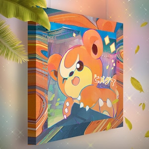 Teddiursa • Toile Pokémon • Idée de cadeau Art