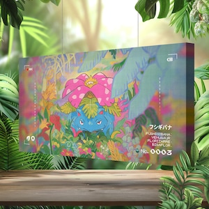 Florizarre • Toile Pokémon • Idée de cadeau Art