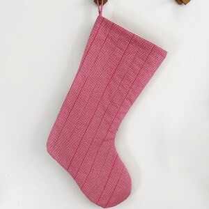 QUILTED CHRISTMAS STOCKING: Berry Gingham //// handmade, holidays, farmhouse, cheerful gingham, Wintertale, cozy fabrics