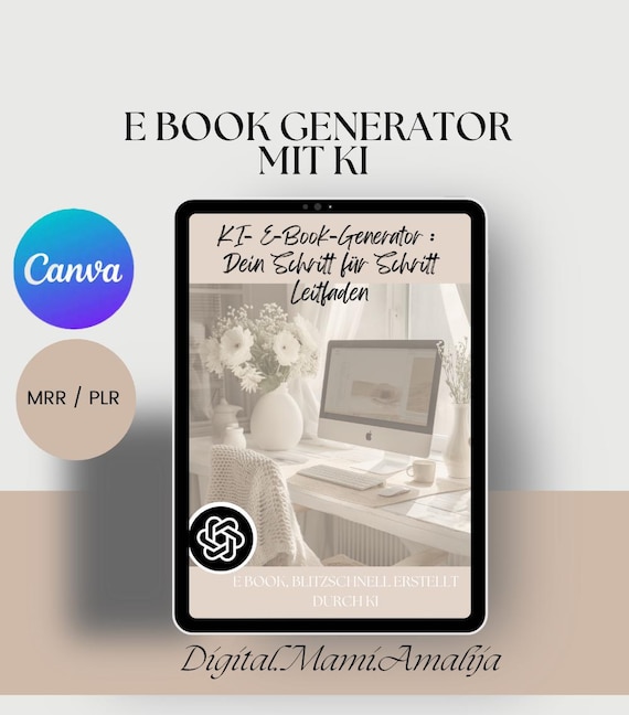 ChatGPT E-Book-Generator-Handbuch mit Master Resell Copyright |  Deutsche Chat GPT Prompts für deine Ebook Generierung KI Tool Handbuch