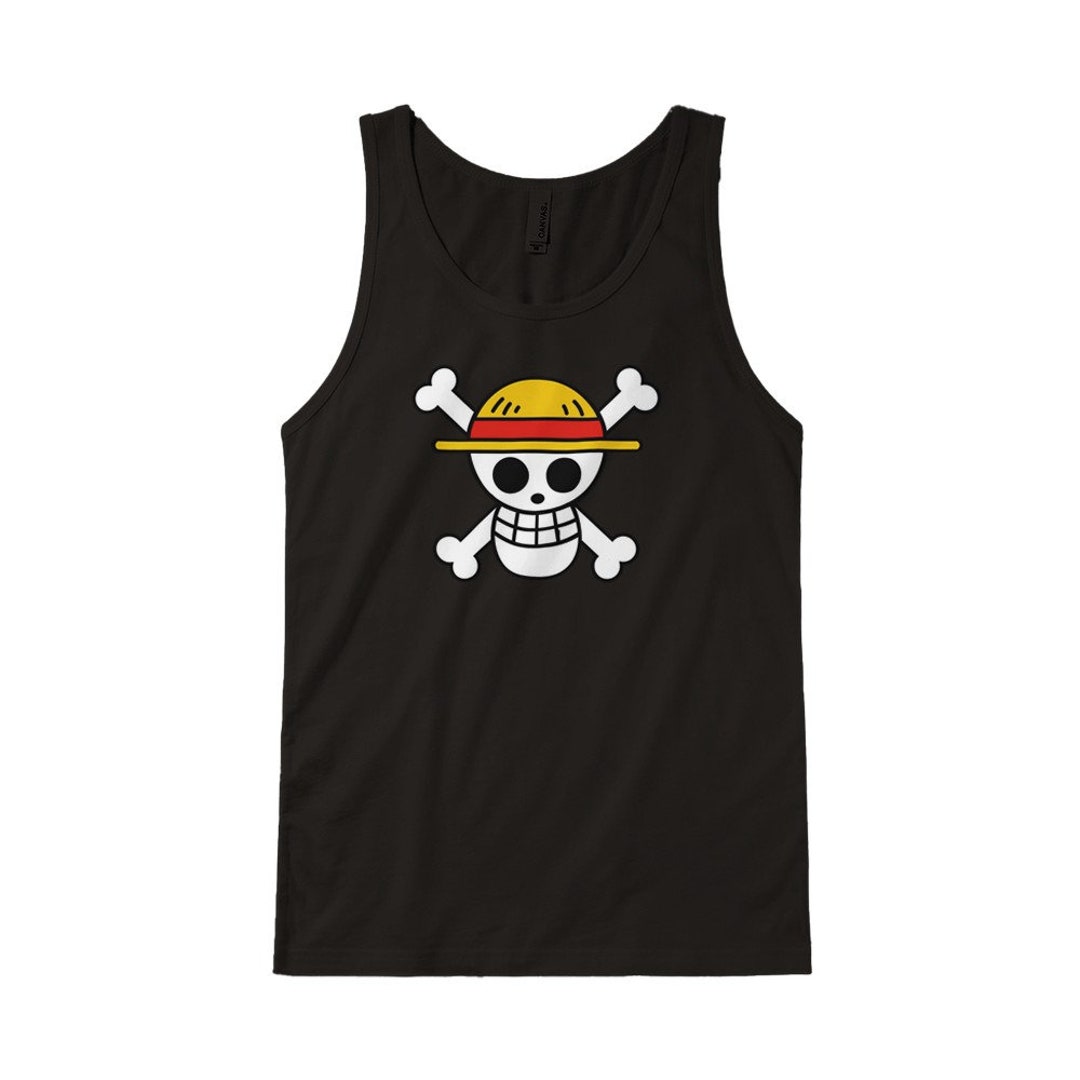 Anime One Piece Straw Hat Jolly Roger Tank Top Etsy