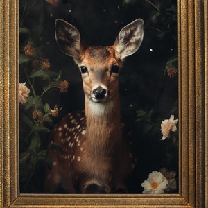Woodland Deer, Vintage Deer, Dark Academia, Woodlands, Cottage Core, Rustic Deer