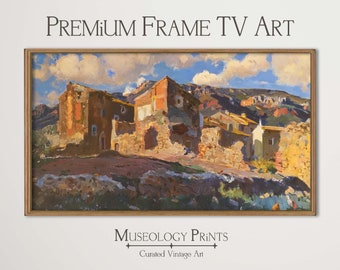 Samsung FRAME TV Art | Spanish Hillside Village Landscape Decor | Vintage Landscape Wall Art |DIGITAL Download Tv Art File | TV263 Museology