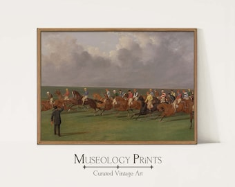 Vintage Derby Racing Horses Painting | Antique Equestrian Print | Racecourse Art | Instant Download PRINTABLE Wall Art Decor | 435 Museology
