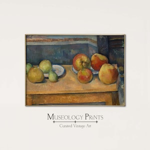 Apples and Pears Still Life Oil Painting | Red Yellow Fruit Still Life Vintage Art | PRINTABLE Instant Download Wall Art | 119 Museology