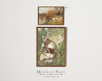 Jacht Decor Wall Art SET van 2 Vintage boerderij & land landschapsschilderijen | AFDRUKBARE Instant Download GALERIJ set | S2-108 Museologie