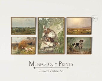 Jacht Decor Wall Art SET van 5 | Vintage boerderij- en landlandschapsschilderijen | AFDRUKBARE Instant Download GALERIJ set | S5-102 Museologie