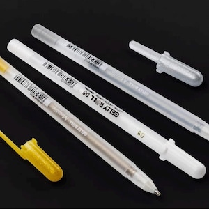 Sakura, gellyroller, zilver-goudwit set van 3, 0,3 mm/0,4 mm/0,5 mm