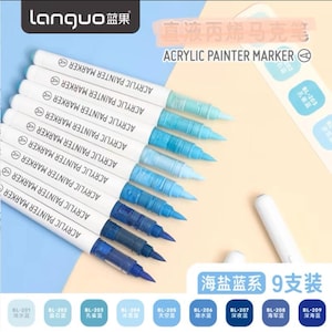 Juego de 9 rotuladores acrílicos para pintores Languo