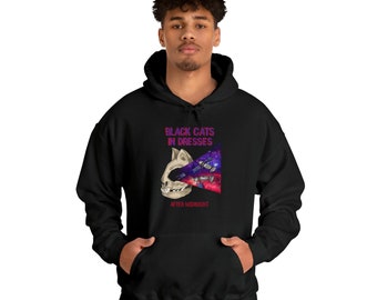 Unisex Black Cats in Dresses Hoodie