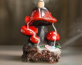Mushroom Backflow Incense Holder, Waterfall Incense Holder, Meditative Incense, Aromatherapy, Mountain Incense Holder, Nature Zen Decor