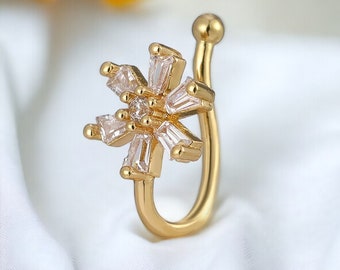 Fake Nose Ring, Clip On Nose Ring, No Piercing Needed Body Jewelry, Nose Ring Hoop, Gold Nose Ring, Women's Jewelry