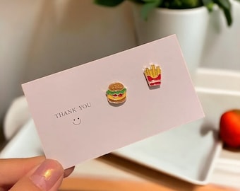 Burger and Fries Earrings, McDonalds Earrings, Cute Earrings, Boho Earrings, Fast Food Lovers Gift, Foodie Gift, Funny Earrings
