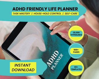 ADHD Planner, Self Care Planner, 2024 Digital Planner, ADHD Digital Planner for Goodnotes, Notability | Monthly Planner, Life Planner