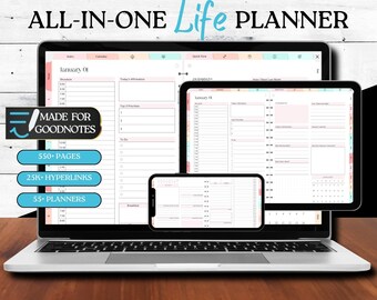 Good Notes Planner | 2024 Ipad Digital Planner for Daily, Monthly & Weekly | 2024 Undated Goodnotes Notability Self Care Planner Digital