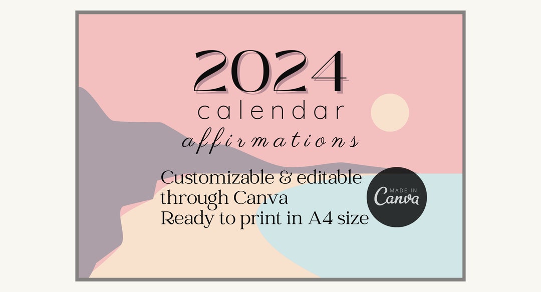 2024 Customizable Calendar Etsy