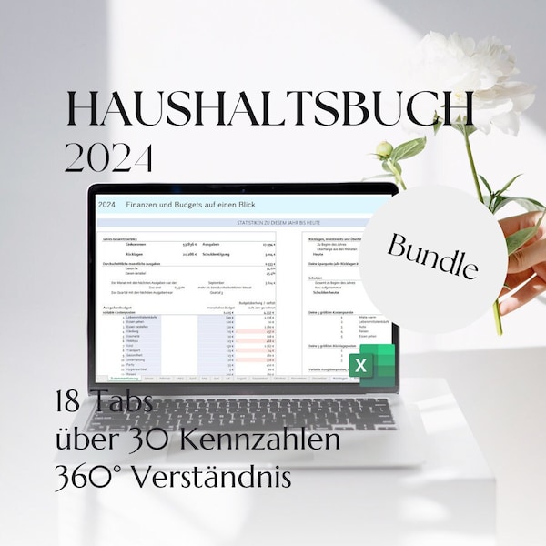 Haushaltsbuch deutsch 2024 Excel deutsch Haushaltsbuch monatlich Haushaltsbuchtracker deutsch Schuldenrechner Haushaltsbuch 2024 digital