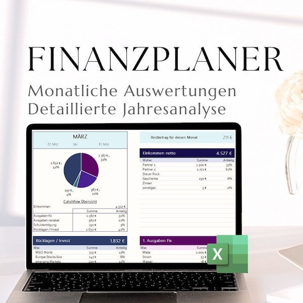Planificateur financier allemand 2024 tracker de finances personnelles calculateur de liberté financière planificateur financier personnel allemand 2024 numérique allemand