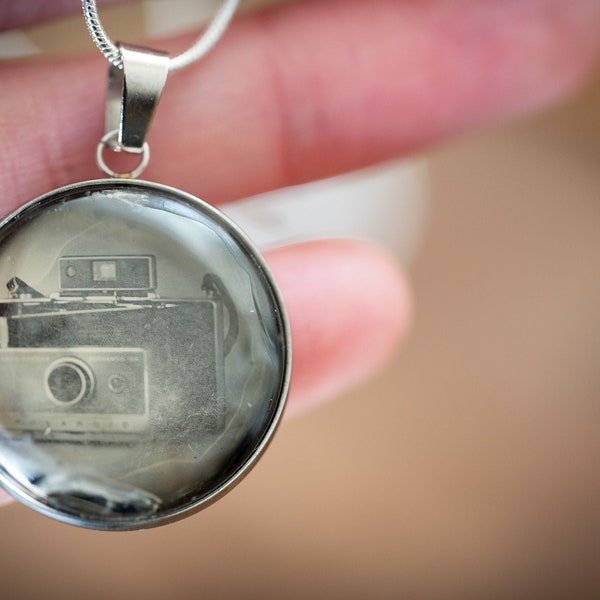 Vintage Polariod Camera Ambrotype Wet Plate Collodion Necklace