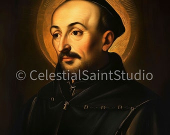 St. Ignatius of Loyola | DIGITAL OIL PAINT | Catholic Printable | Catholic Art | Patron Saint | Digital Download | Portrait