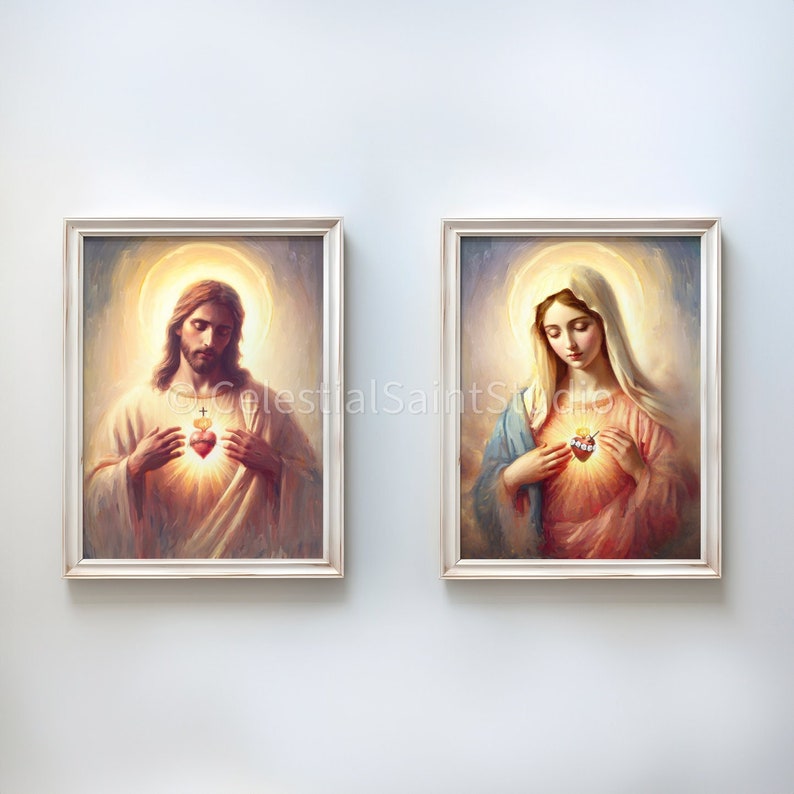 Sacred Hearts von Jesus und Maria Sagrado Corazon De Jesus Unbeflecktes
