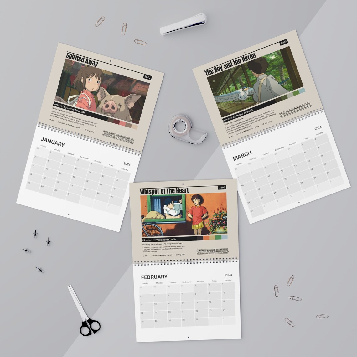 2024 in Studio Ghibli Calendar - Etsy