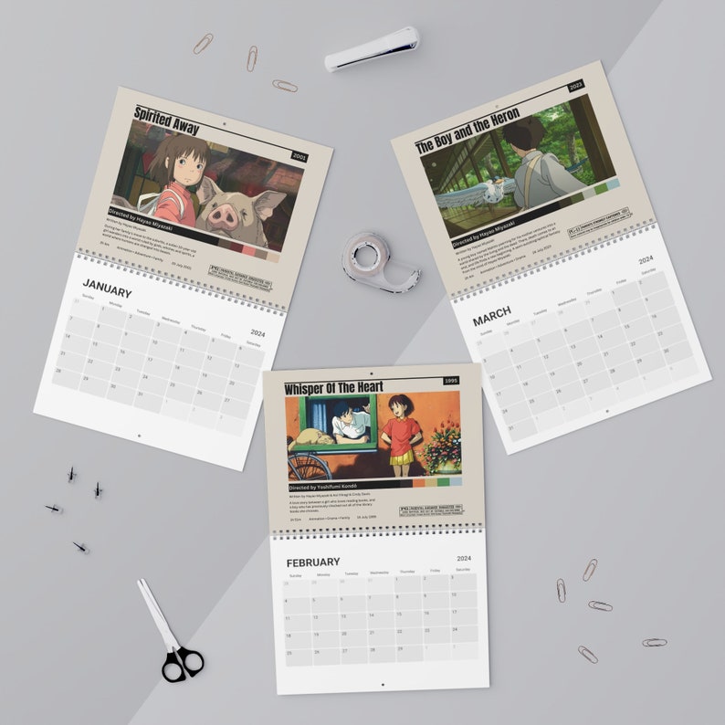 2024 in Studio Ghibli Calendar Etsy