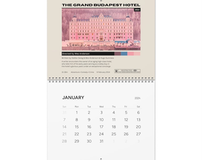 Wes Anderson Wall Calendar 2025 Etsy
