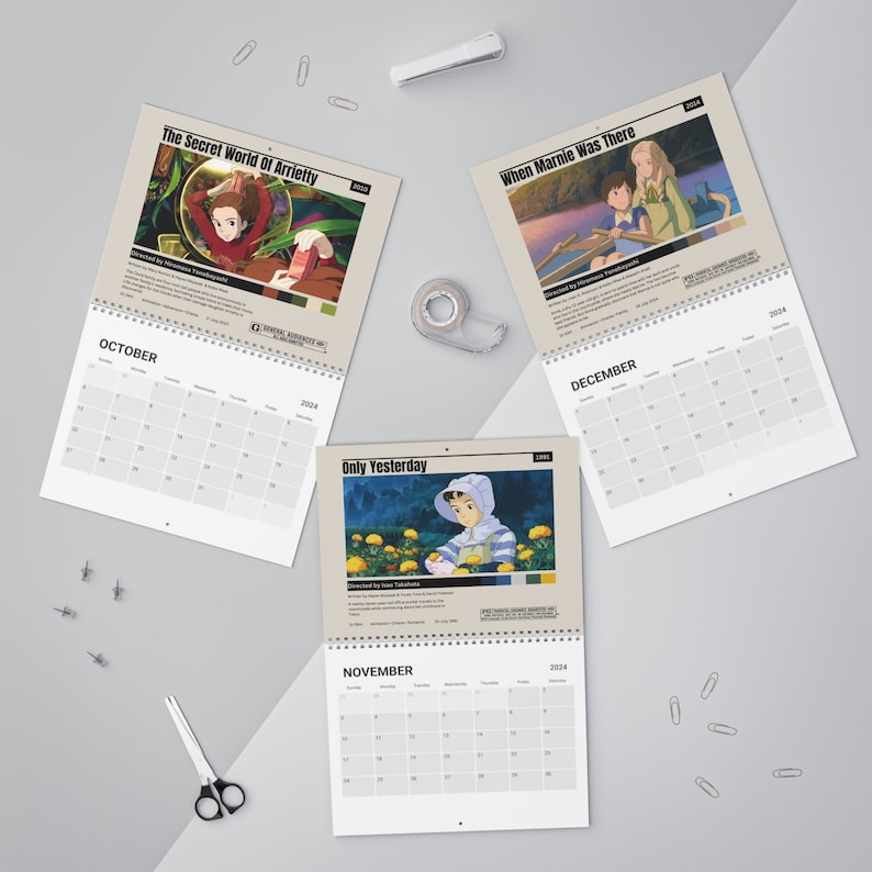2024 in Studio Ghibli Calendar Etsy