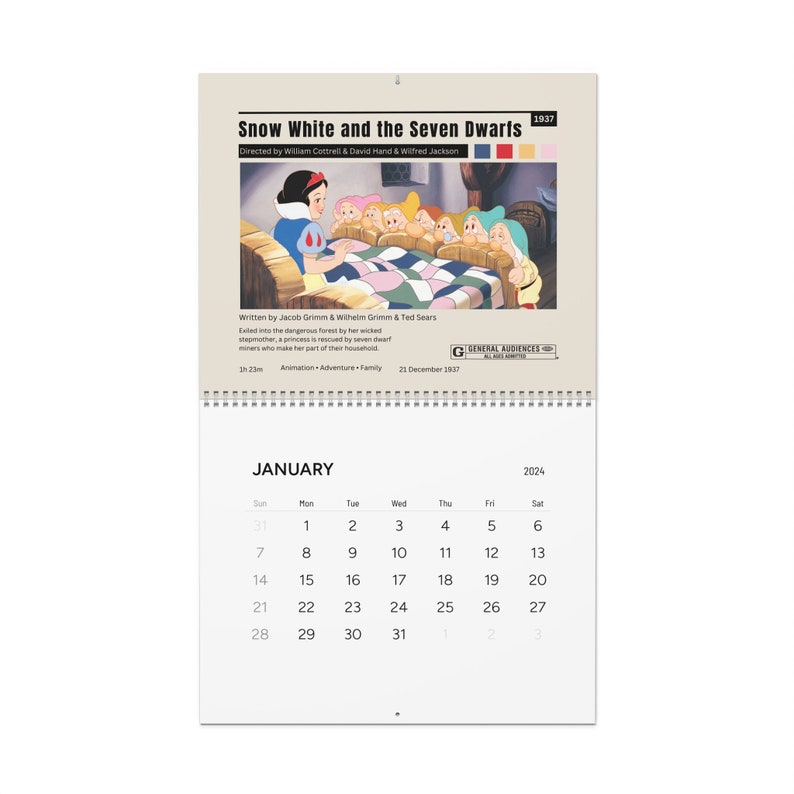 2024 in Disney Princesses Wall Calendar Etsy