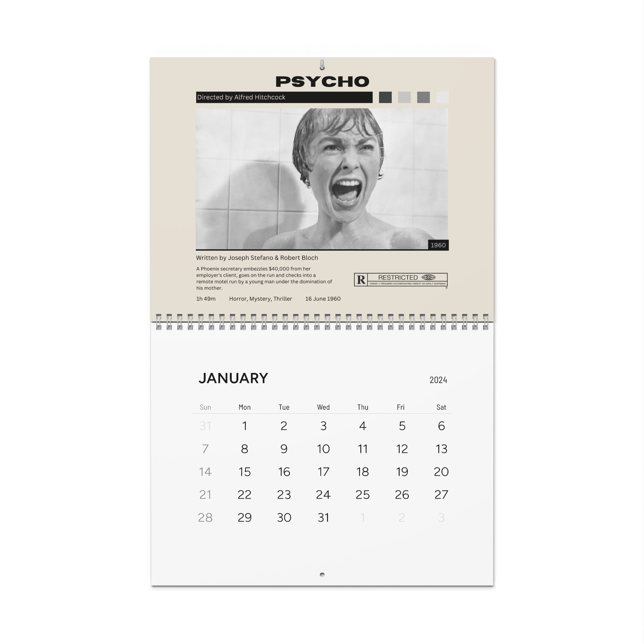 Retro Horror Movie Poster Wall Calendar (2024) sold by Hafiz ghulaam ...