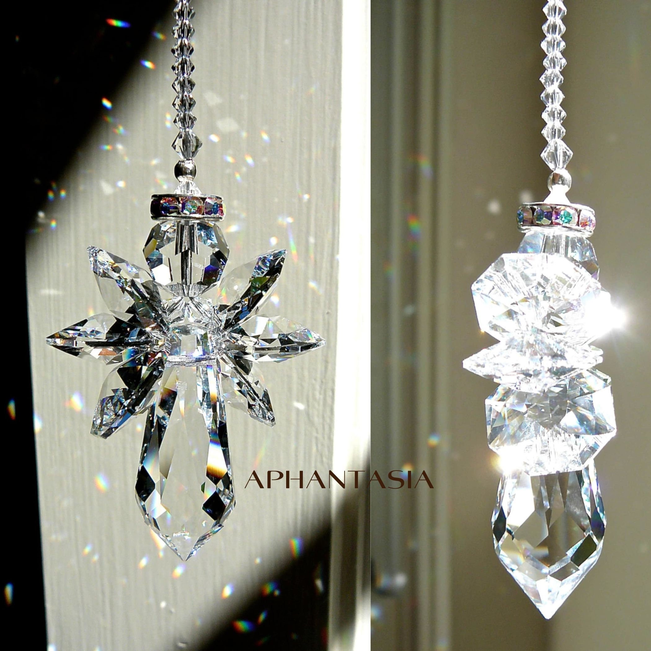 Crystal Guardian Angel Suncatcher Archangel Sun Catcher Gemstone ...