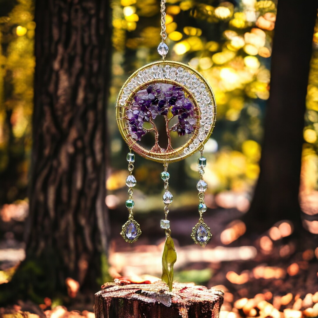 Tree of Life Suncatcher Hanging Jewel Charms Suncatcher Crystal Crystal
