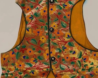 Golden Tiger Sherwani for pet, Indian dog outfit, Indian pet sherwani, pet wedding outfit, dog sherwani, Embroidered dog Sherwani, Dog Wear