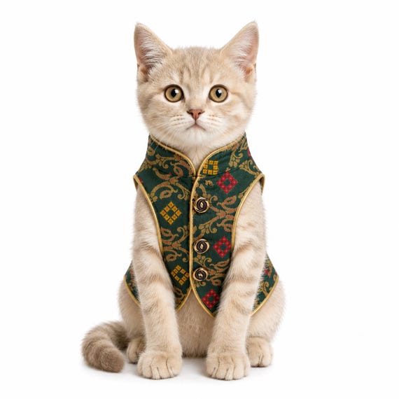Sherwani for pet, Indian dog outfit, Indian pet sherwani, pet wedding outfit, Embroidered dog Sherwani, Dog Wear Dark Green sherwani