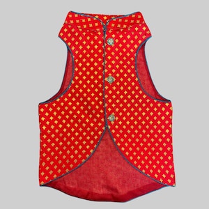 Red Diamond Sherwani for pet, Indian dog outfit, Indian pet sherwani, pet wedding outfit, dog sherwani, Embroidered dog Sherwani, Dog Wear