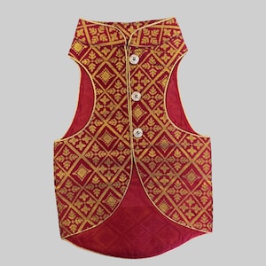 Rex Red dog Sherwani, Indian dog outfit, Dog Kurtas, Pet wedding outfit, Dog Wear,