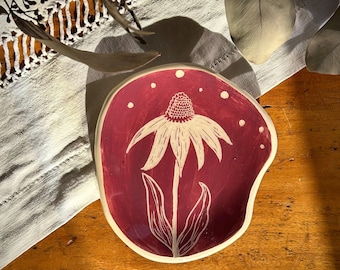 Handmade Ceramic Plate ALPI | Sgraffito | Wall Art or Serving Tray | Made in Faenza