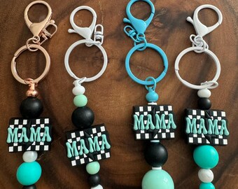Handmade Keychains - Mom Keychains, Mama, Anti Social Moms Club, Various colors and designs