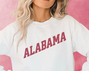 Alabama Sweatshirt, Varsity Aesthetic Style Shirt, State Pride Crewneck Sweater, Cute & Cozy Gift, Classic Unisex Fit, Retro 70's Style
