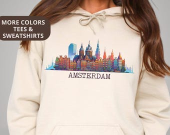 Amsterdam Shirt Skyline Tee Premium Comfort Colors Unisex Womens T-shirt Crewneck Sweatshirt Hoodie Netherlands Shirts Souvenir Gift