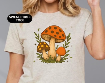 Retro Merry Mushroom T-Shirt and Sweatshirt Including Women's Style