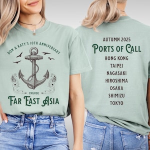 カスタムクルーズTシャツ プレミアムパーソナライズファミリーまたはグループシャツ 旅行のお土産 寄港地の旅程Tシャツ クルーズ愛好家へのギフト
