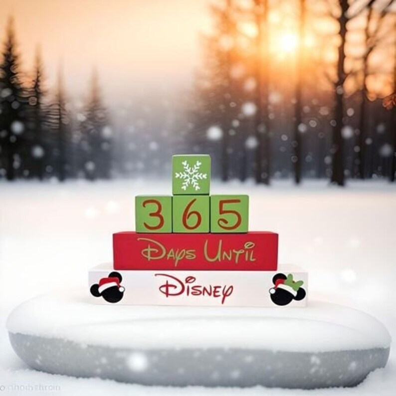 365 Day Disney Countdown Christmas Blocks Reversible - Etsy