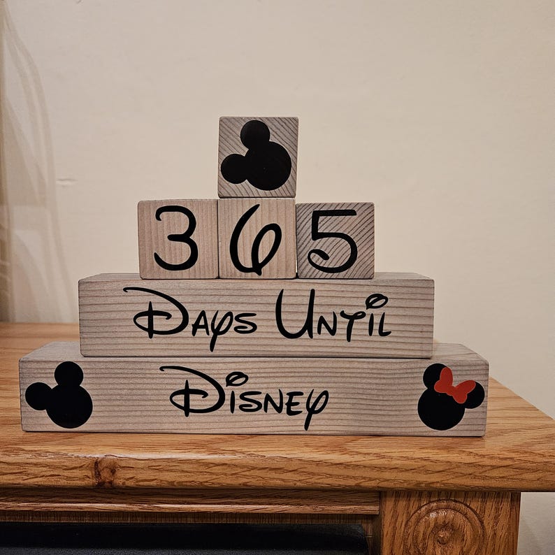 365 Day Disney Countdown Blocks - Grey Weathered Wood - Etsy