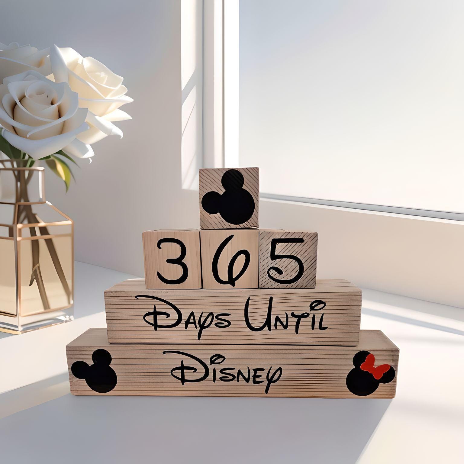 365 Day Disney Countdown Blocks - Grey Weathered Wood - Etsy