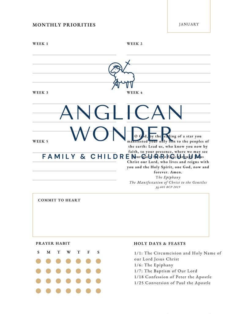 Anglican Liturgical Planner Printable Etsy