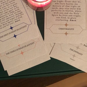 Advent + Christmastide + Epiphany Prayer Table Cards
