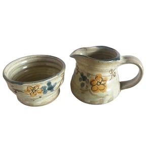 Vintage Studio Pottery Cream and Sugar Set